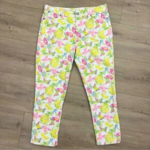 Talbots Jeans 10/30 Heritage Slim Crop All Over Print Butterflies Stretch